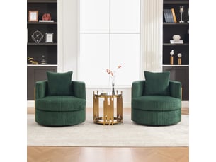 Fauteuil fixe pivotant <strong>DUBOISDESIGN</strong> <strong></strong> Velours côtelé vert