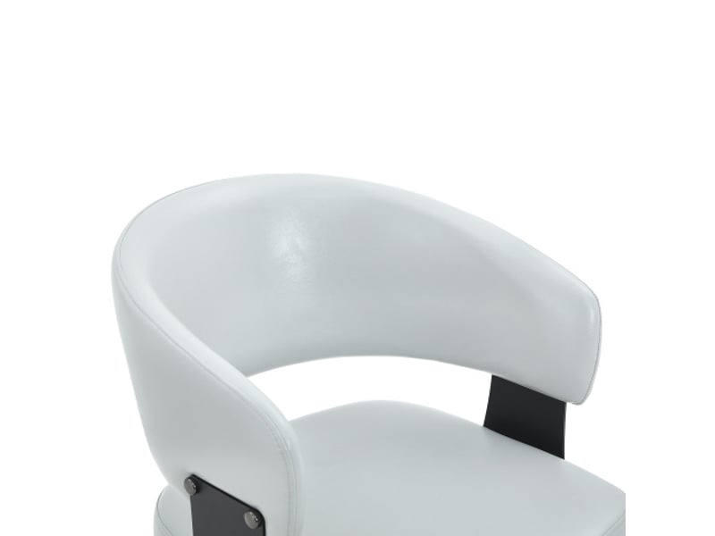 Chaises mid-century modern – lot de 2 fauteuils tonneau rétro, dossier à motif, cuir synthétique, pieds solides - Conforama D