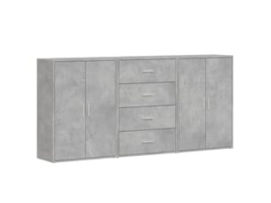 Buffets 3 pcs - bahut - meuble de rangement gris béton 60x31x84 cm bois d'ingénierie