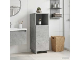 Armoire de salle de bain, meuble de rangement gris béton 36.5x38x95 cm