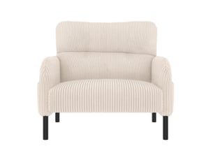 Fauteuil individuel noir en velours côtelé avec poches latérales 67×75×79 cm