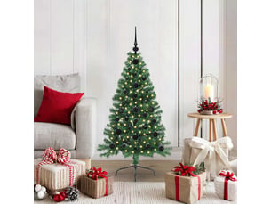 Sapin de noël - arbre de noël artificiel pré-éclairé vert 120 cm pvc