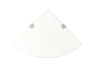 Lot de 2 étagères d'angle murales, étagères suspendues et supports verre transparent 25x25 cm cf42763