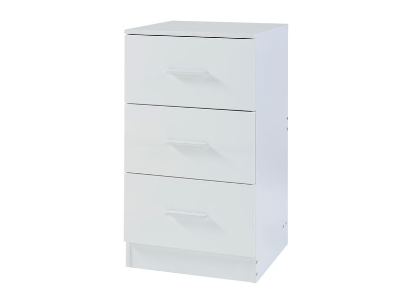 Set de 2 tables de chevet avec 3 tiroirs 66 x 37 x 35 cm panneau de particules blanc 03_0010606  - Conforama B