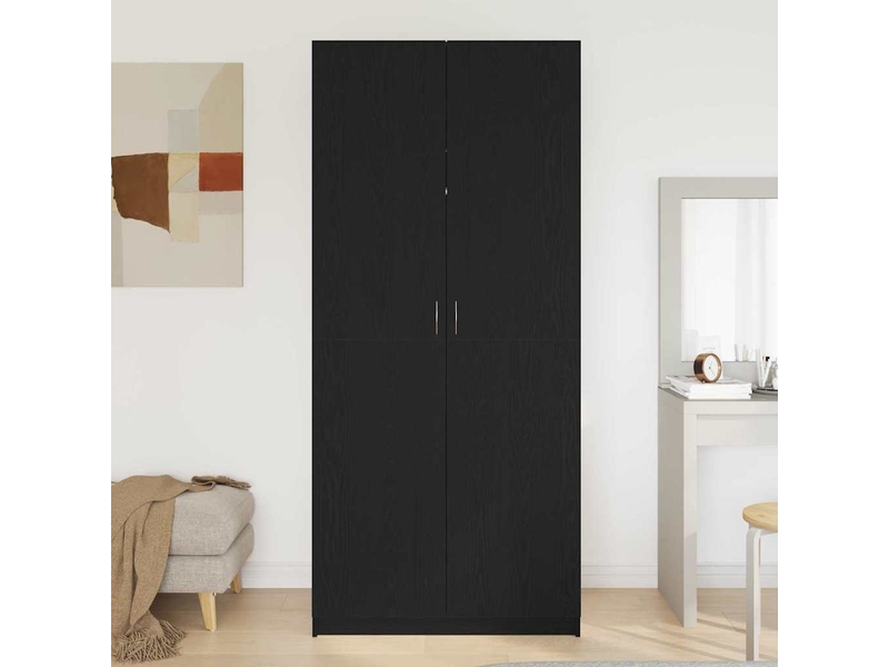  Armoire chambre, armoire de rangement chêne noir 90x52x200 cm bois d'ingénierie  - Conforama D