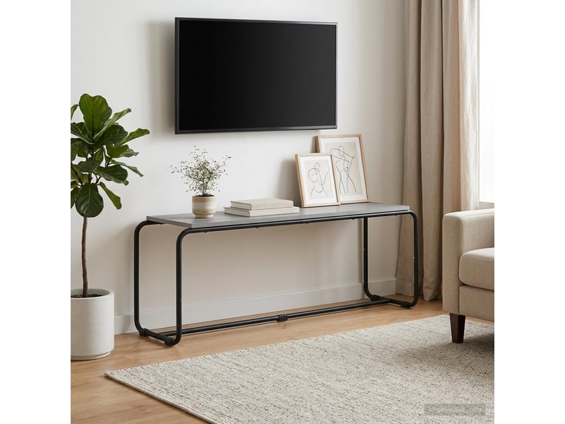  Meuble tv, table tv 113.5x35.5x42 cm sonoma gris bois d'ingénierie  - Conforama B