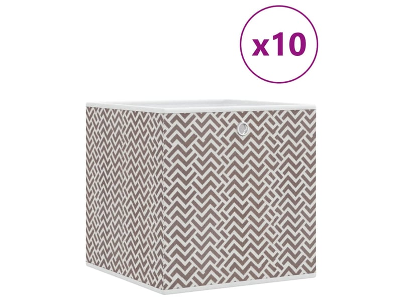  Boîtes de rangement pliables 10 pcs 32x32x32 cm tissu intissé shl44229  - Conforama A