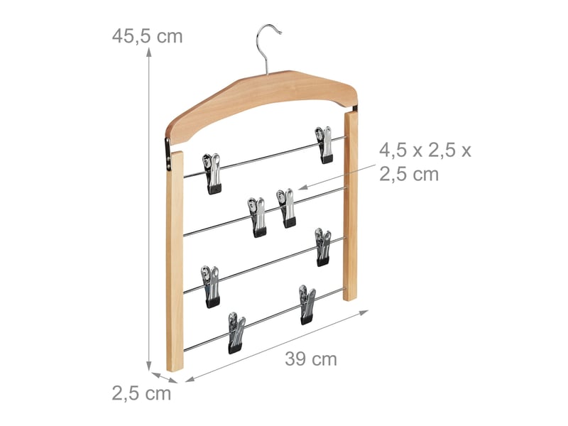  Cintre multiple à jupes et pantalons 45,5 x 39 x 2,5 cm rangement pratique bois naturel 13_0007308  - Conforama B