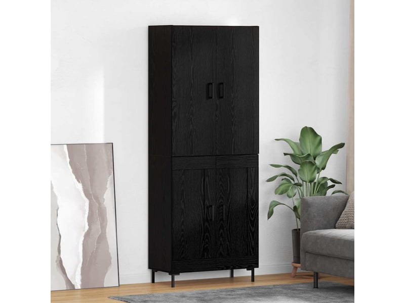Buffet - haut armoire chêne noir 69,5 x 34 x 180 cm bois d'ingénierie - Conforama B