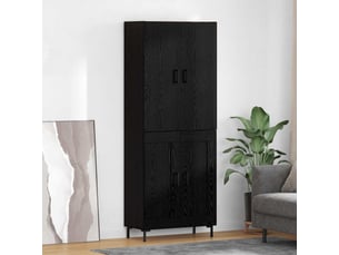 Buffet - haut armoire chêne noir 69,5 x 34 x 180 cm bois d'ingénierie
