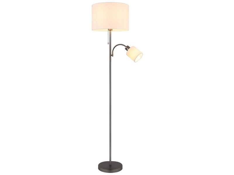  Globo thea lampadaire avec abat-jour gris anthracite mat 2x e27  - Conforama A
