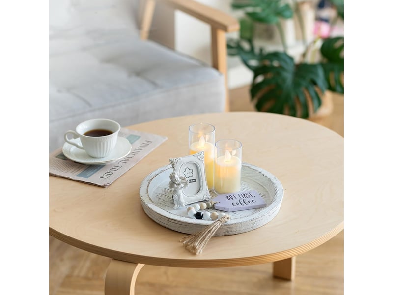 Rond decoratif bougie chandelier deco pour centre de table blanc - Conforama C