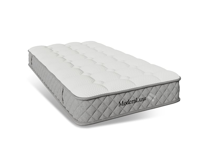Matelas 90x200 cm - épaisseur 20 cm, soutien h3, 7 zones, 4 poignées latérales, ressorts ensachés et mousse à froid, certifié oeko-tex, blanc Luxe haut de gamme - Conforama A