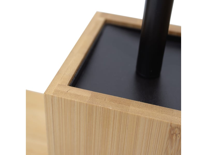 Porte-papier toilette brosse bambou couleur noir 26,5 x 12 x 56,5 cm 50805 - Conforama E