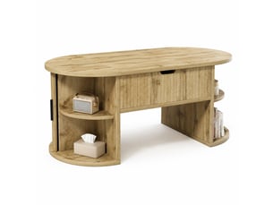 Table basse ovale coloris bois clair   - 50 cmx100 cm