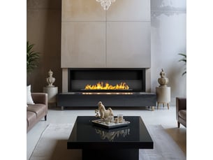 Furore 120 - cheminée encastrable au bioéthanol 120x40x15 cm avec brûleur en acier de 1,25 l