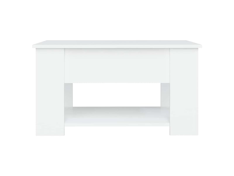  Table basse - table de salon - table à thé blanc 79x49x41 cm bois d'ingénierie  - Conforama E