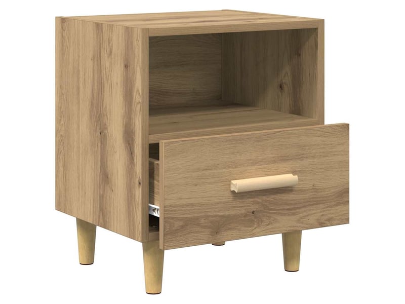  Table de chevet - cabinet de chevet - table de nuit chêne artisanal 40 x 35 x 47 cm  - Conforama D