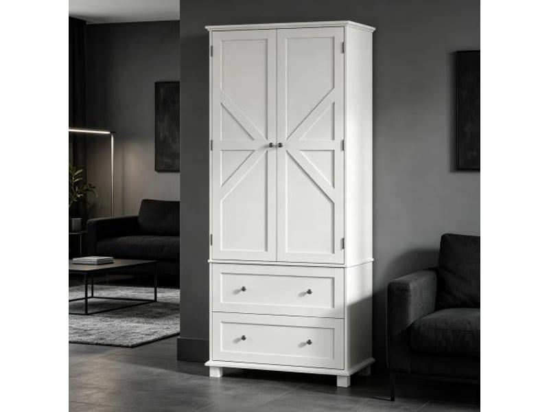  Buffet haut de cuisine, armoire 2 portes, 2 tiroirs, 6 étagères réglables - 1 pièce disponible  - Conforama B
