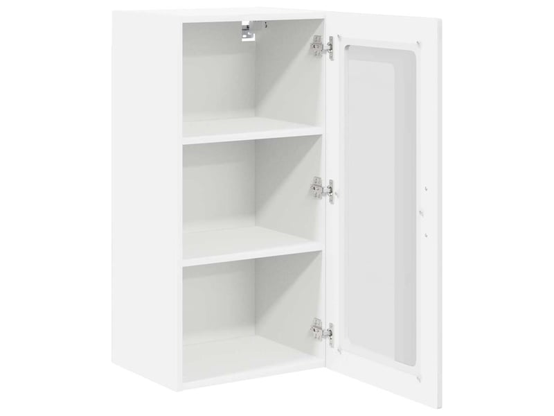  Meuble mural de cuisine, cabinet en verre mural blanc brillant 40x31x80cm shl4800  - Conforama E