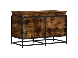 Boîte de rangement, coffre de rangement avec couvercle chêne fumé bois d'ingénierie shl773