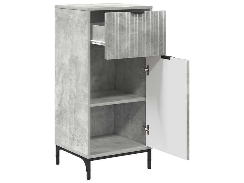 Cabinet de salle de bain, armoire salle de bain gris béton 39,5 x 36 x 88 cm cf65366 - Conforama E