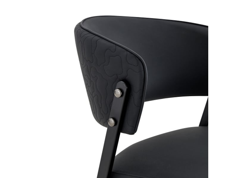  Ensemble de 2 chaises modernes rembourrées - cadre métallique, dossier ergonomique, assise simili-cuir  - Conforama D