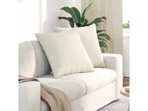 Lot de 2 coussins de canapé, coussins décoratifs crème 80 x 80 cm cf59056