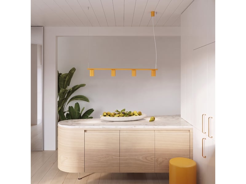  Lustre rayo 4 jaune aluminium moderne 208x122x6cm SL.3270 - Conforama B