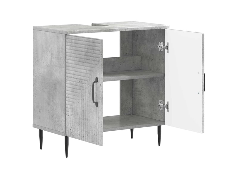  Meuble sous lavabo de salle de bain haarlem gris béton cf64894  - Conforama C