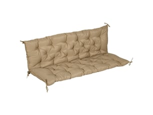 Coussin de banc 3 places avec attaches en polyester kaki 150 x 98 x 8 cm
