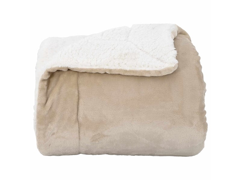 Plaid canapé beige 150x200 cm 1.64 kg polaire - Conforama D