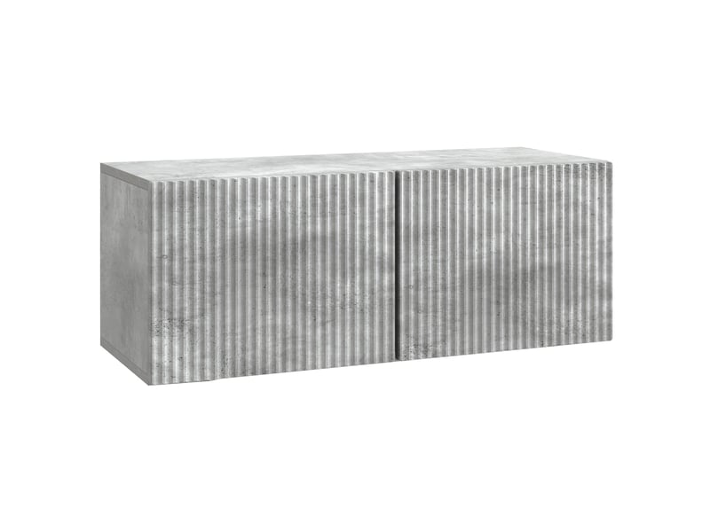  Meuble tv - banc tv - meuble de rangement mural 78,5 x 31 x 30 cm gris béton bois d'ingénierie  - Conforama A