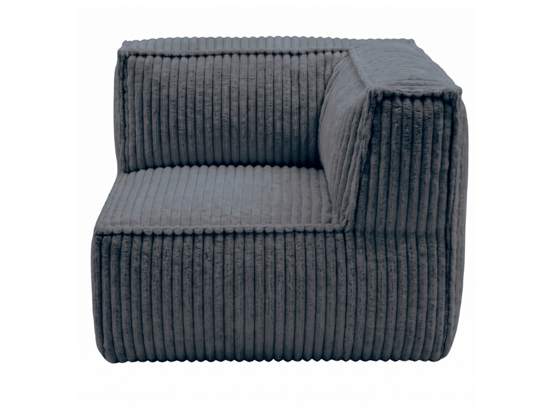  Module angle droit déhoussable pour canapé modulable velours côtelé 90x90 cm gris foncé  - Conforama A