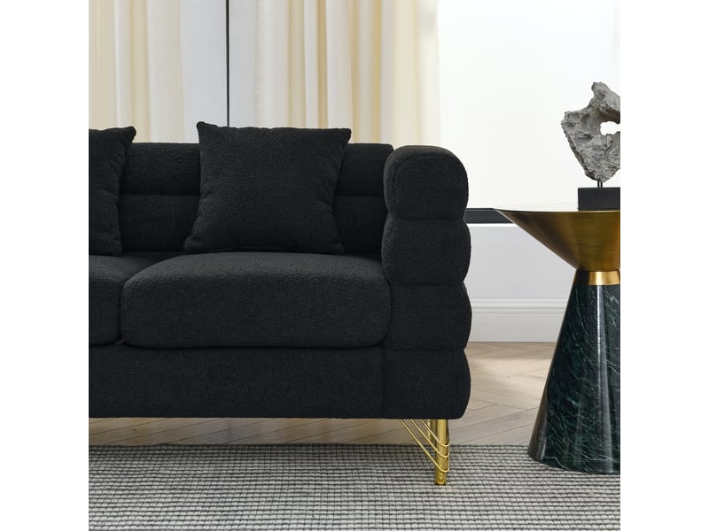  Canapé moderne - un ensemble de canapés modernes, doux et en forme de nuage, 205.7 x 81 x 71 cm, noir, réf. W3349s00154  - Conforama D
