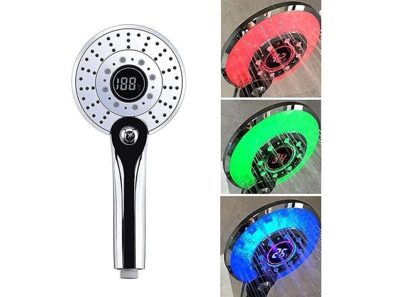  Enowelir douche led avec contrôle de température et affichage digital douchette 3 couleurs modes économie d'eau  - Conforama A