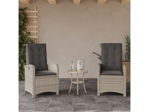 Lot de 2 chaises inclinables jardin et coussins résine tressée shl5555