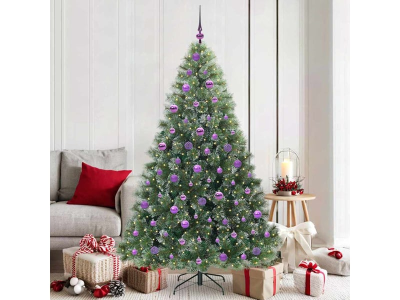  Sapin de noël - arbre de noël artificiel avec 300 led vert 180 cm pe et pvc  - Conforama B