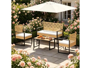 Ensemble de salon de jardin modulaire, mobilier de terrasse, conversation et pelouse