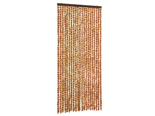 Rideau anti-mouches, moustiquaire ocre et blanc 90x200 cm chenille cf43578