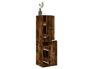 Meuble de rangement, armoire d'apothicaire chêne fumé 30x41x144,5 cm bois ingénierie