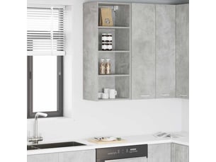 Meuble de rangement cuisine, armoire suspendue gris béton 40x29,5x100cm
