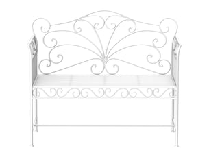 Banc de jardin 2 places en métal blanc
