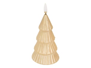 Bougie led sapin doré h. 13 cm