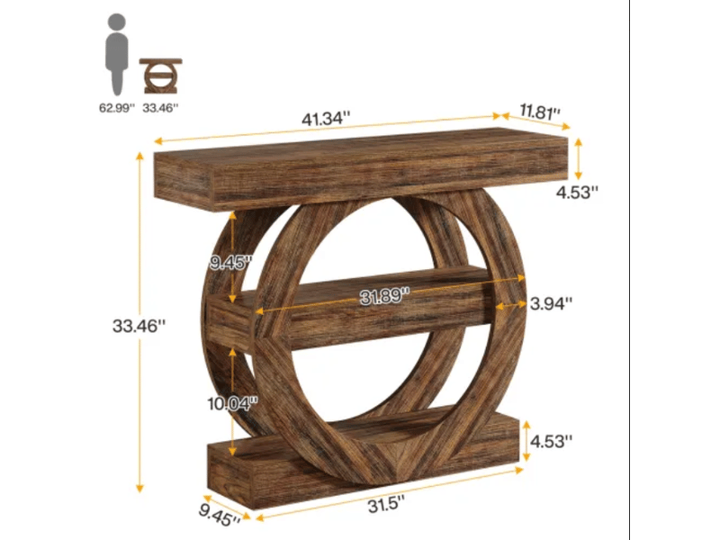  Console 105x30x85 cm à 3 niveaux bois marron rustique  - Conforama C