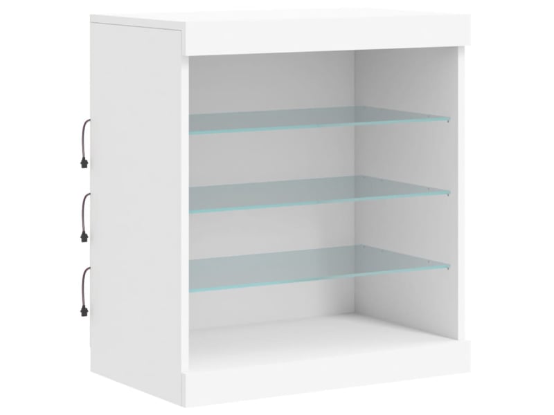 Buffet - bahut - meuble de rangement avec lumières led blanc 60,5x37x67 cm - Conforama E