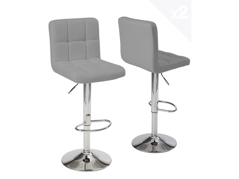  Lot de 2 tabourets de bar réglables pivotants sivan gris 173 SIVAN - Conforama A