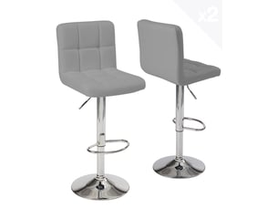 tabouret de bar assise réglable en hauteur <strong>KAYELLES</strong> 173 SIVAN - gris hauteur d'assise 81 cm vendu Par paire