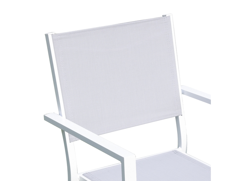  Lot de 2 fauteuils en aluminium et textilène coloris blanc  - Conforama D