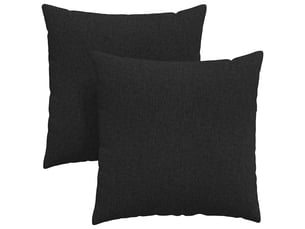 Lot de 2 coussins de canapé, coussins décoratifs tissu noir 60 x 60 cm cf58920